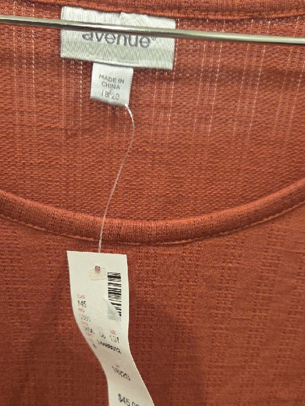 Avenue Lace-Panel Long Sleeve Tunic in Rust - Picture 2 of 4